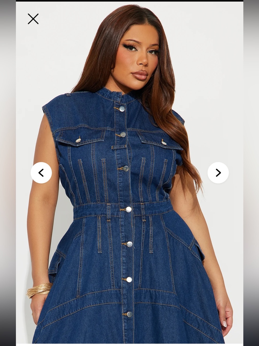 NWT Fashion Nova Blue Denim Asymmetrical Dress size 3X - Picture 2 of 3